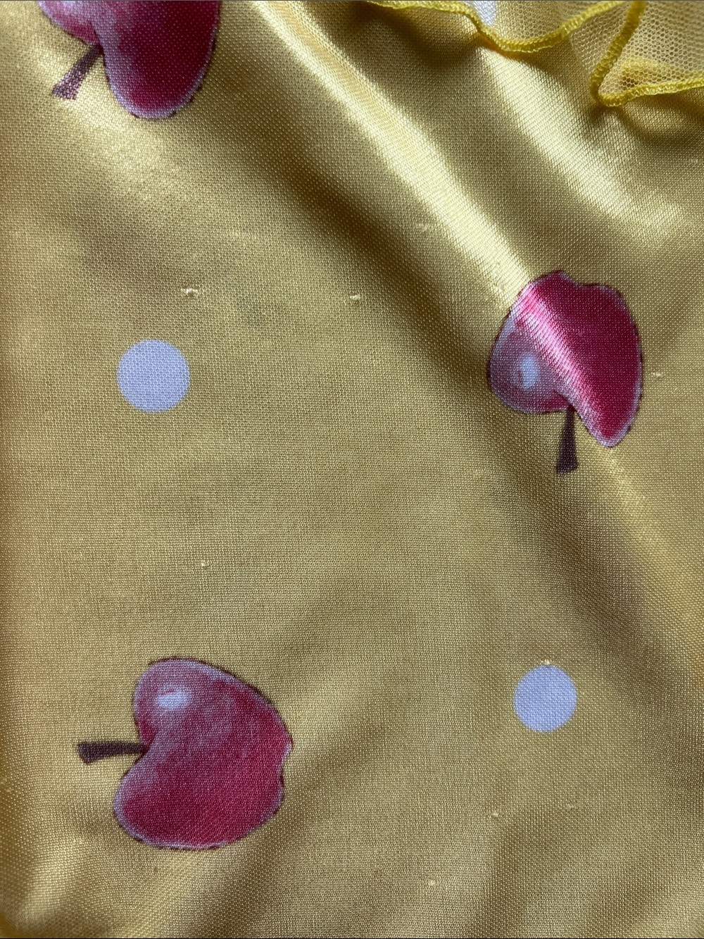 Disney Snow White Girls Nightgown in Royal Blue with Yellow & Red Apples Size 6 - Picture 7 of 16